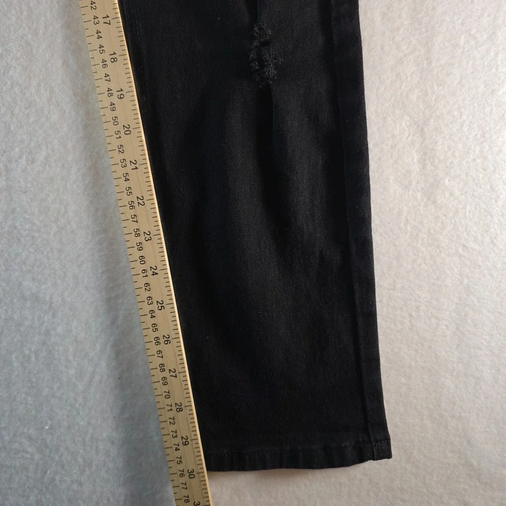 Smoke & Ash Mens Slim‎ Distressed Black Denim Jeans 29x30 Ripped Streetwear